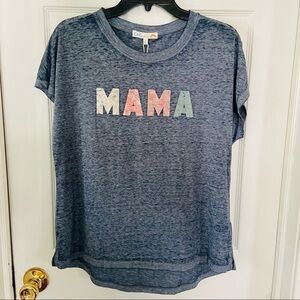 NWT C&C CALIFORNIA blue ombré burn out MAMA soft short sleeve shirt size small